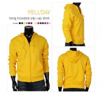 yellow hoodie t-shirt yellow cotton t-shirt zip-up hoody